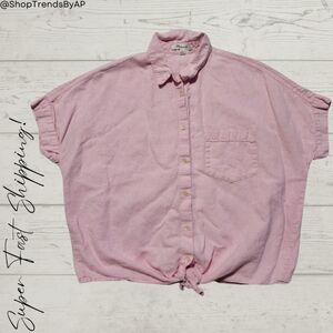 Madewell Linen Tie Front Top
